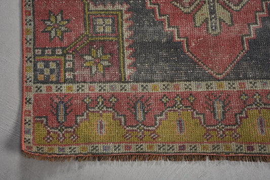Vintage Turkish Runner Rug 2.7 x 7.2 ft