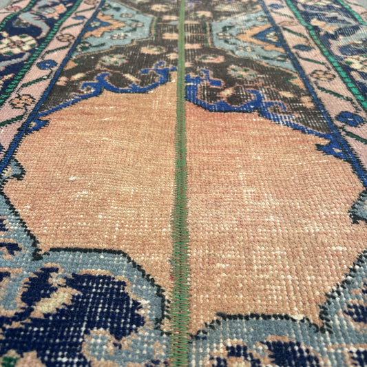 Vintage Turkish Accent Area rug 2.2 x 4.8 ft