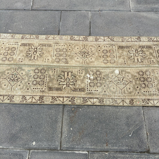 Vintage Turkish Runner Rug 2 x 4.9 ft