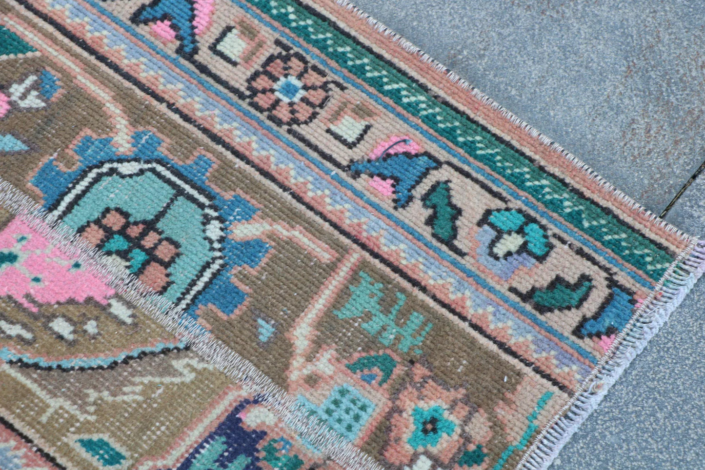 Vintage Turkish Runner Rug 1.7 x 5.5 ft