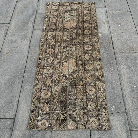 Vintage Turkish Accent Runner Rug 2.1 x 5.2 ft