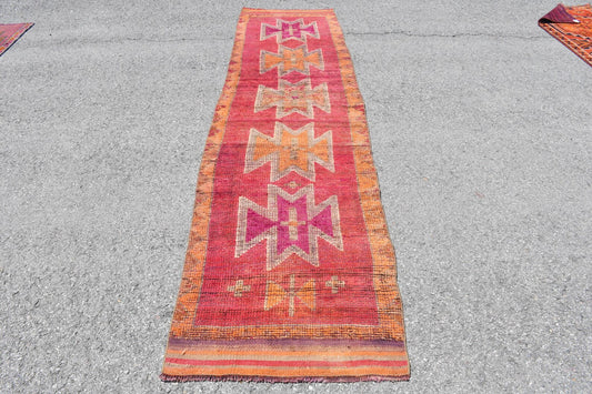 Vintage Turkish Runner Rug 2.8 x 11.2 ft