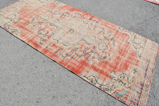 Vintage Turkish Accent Area rug 4 x 8.8 ft