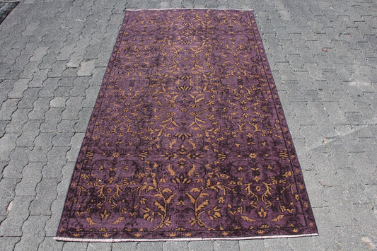 Vintage Turkish Accent Area rug 3.8 x 7 ft
