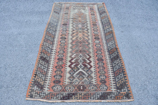 Vintage Turkish Accent Area rug 3.9 x 7.1 ft