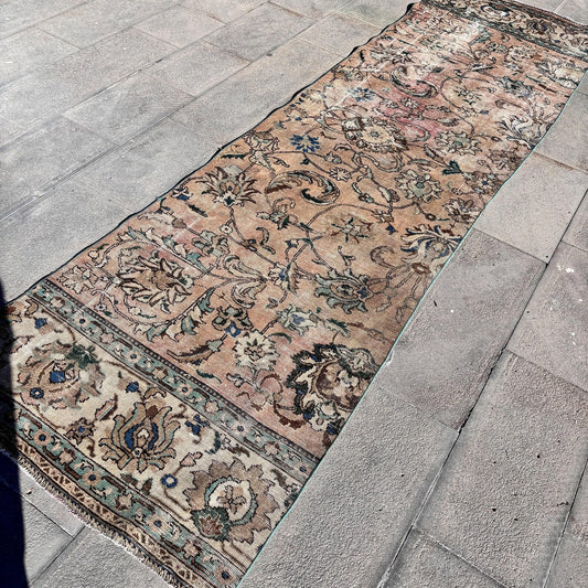 Vintage Turkish Runner Rug 3.2 x 11.3 ft
